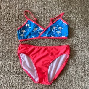 Euc Flamingo bikini! Boden and Exhilaration! Size 14
